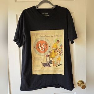 John Geiger Men's Classic Tshirt M Black Short Sleeves Newspaper Post Graphic